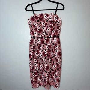 NWT Adelyn Rae Romantic Floral Lace Women Dress Mid Length Slit Detailing Fitted
